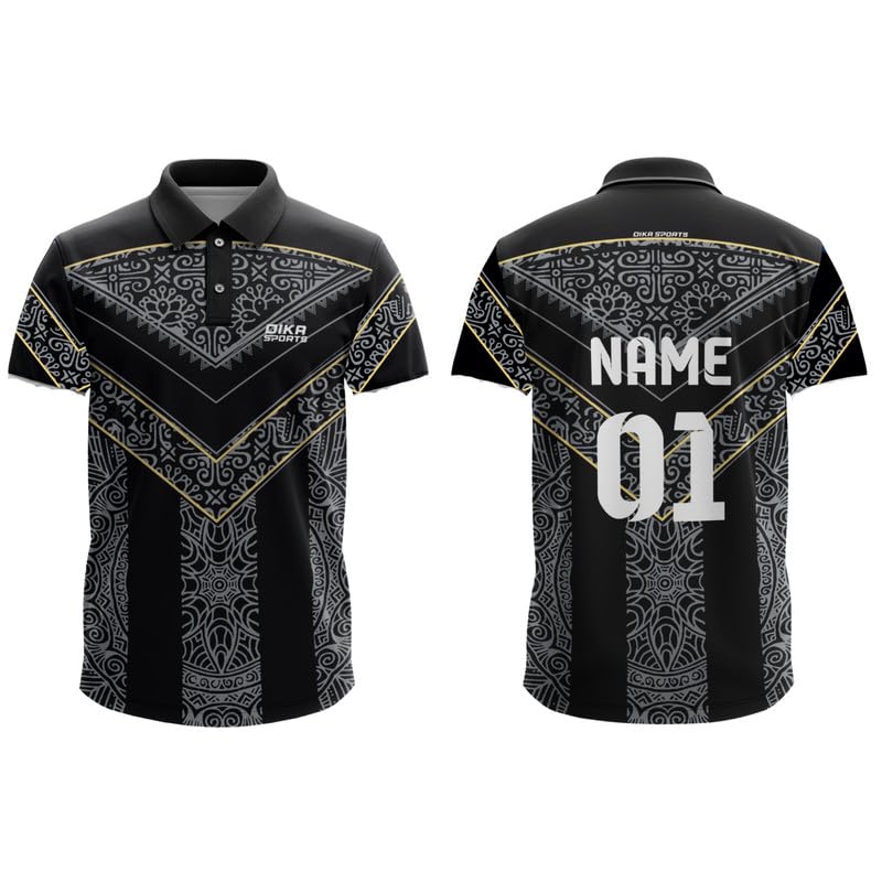 Dika Sports Custom Jersey Embroidery Cricket T-Shirt Set Cricket Shirtsports T Shirts For Men | 2 Year To 5Xl Metallic