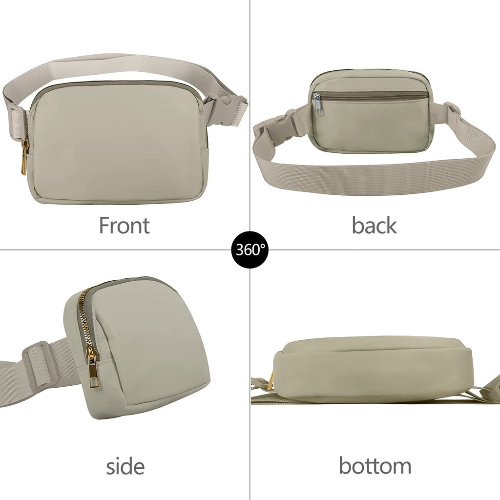 Vorolo Fanny Pack Christmas Gift For Women And Men Crossbody Bag Belt Bag Bum Bag With Adjustable Strap For Sportsblack+Wood Gre