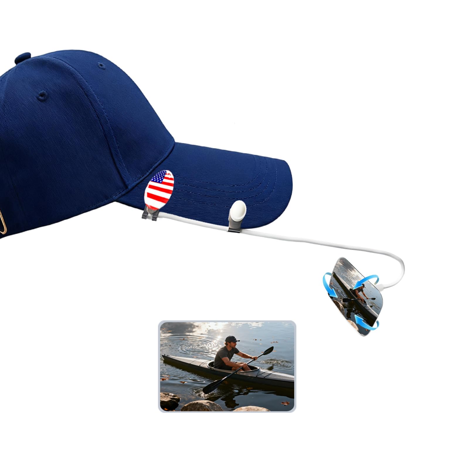 Ball Cap Rear View Bike Mirror,Enhanced Cycling Hat Mirrors,Cycling Gear Rowing Lightweight,Wheelchair Monitor (Right 1 Pack)