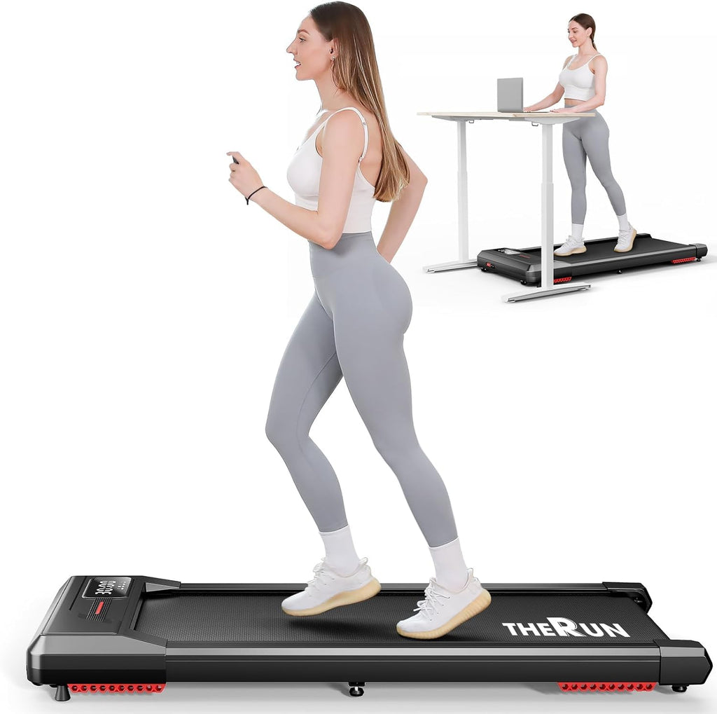 Therun Walking Pad, 2.5 Hp Under Desk Treadmill With Remote Control For Walking And Jogging, 265Lbs Capacity Widen Running Belt