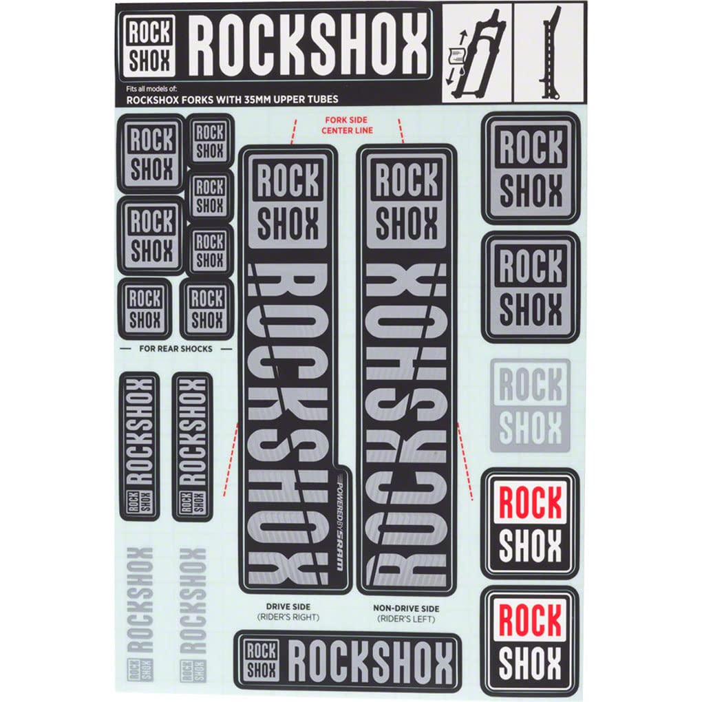 Rockshox Decal Kit, 35Mm, Gray