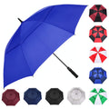 Mrtlloa 68 Inch Automatic Open Royal Blue Golf Umbrella, Extra Large Oversize Double Canopy Vented Windproof Waterproof Stick Um