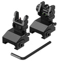 Feyachi S37 Fiber Optic Flip Up Iron Sights with Red Green Dots, Tool-Free Adjustment, Rail Mount Rapid Transition Backup Sights