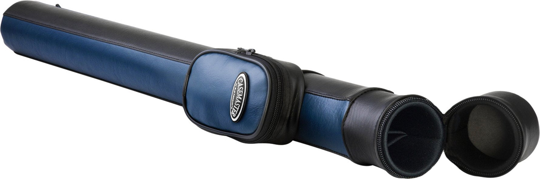Casemaster Q-Vault Supreme Billiard/Pool Cue Hard Case, Holds 1 Complete 2-Piece Cue (1 Butt/1 Shaft), Blue
