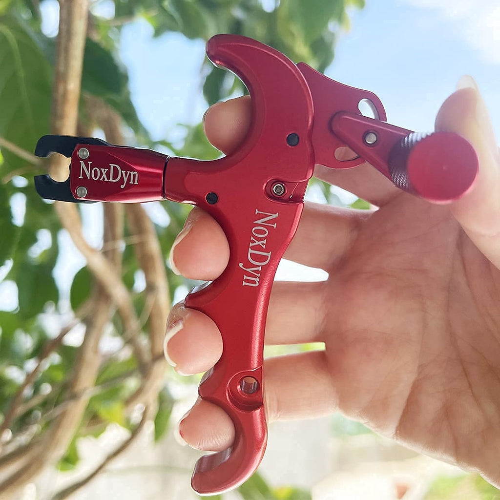 Noxdyn Archery Compound Bow Release 360 Rotatable Thumb Release For Hunting Accessories (Red)