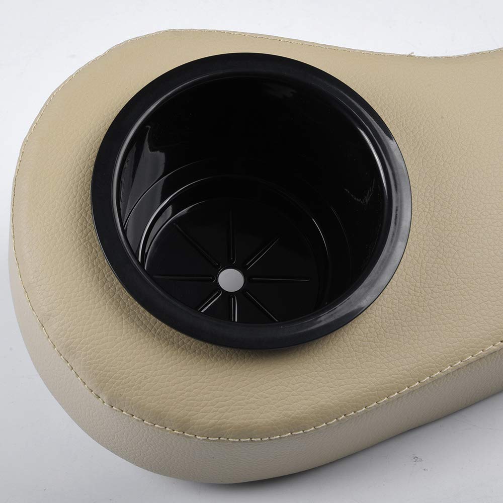 Vrracing 1 Pair Rear Armrest Cushion With Holder Cup For Club Car,Compatible For Yamaha,For Ezgo Golf Cart Beige