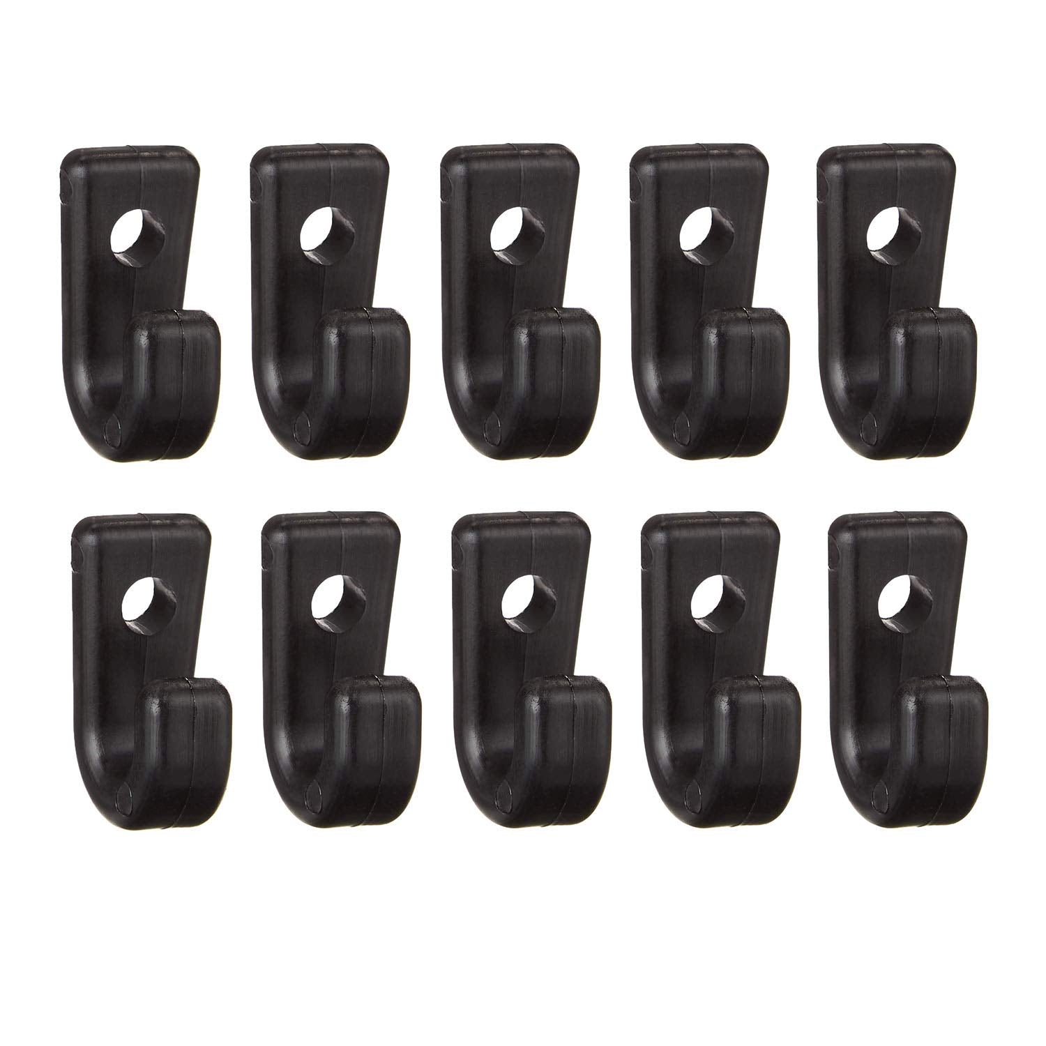 RLECS 10pcs Kayak J Hooks Black Nylon Lashing Hook Bungee J-Shaped Hooks for Safety Kayak Canoe Paddle Board Rowing Boating Acce