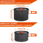 Gutsdoor Camping Cookware Set Lightweight Backpacking Mess Kit, Non-Stick Cooking Equipment Camping Pots And Pans Set With Stora