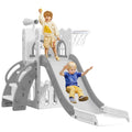 LulliSpace 6 in 1 Toddler Slide,Kids Climber Slider for Indoor Outdoor Playground with Basketball Hoop,Storage and Telescope,L S