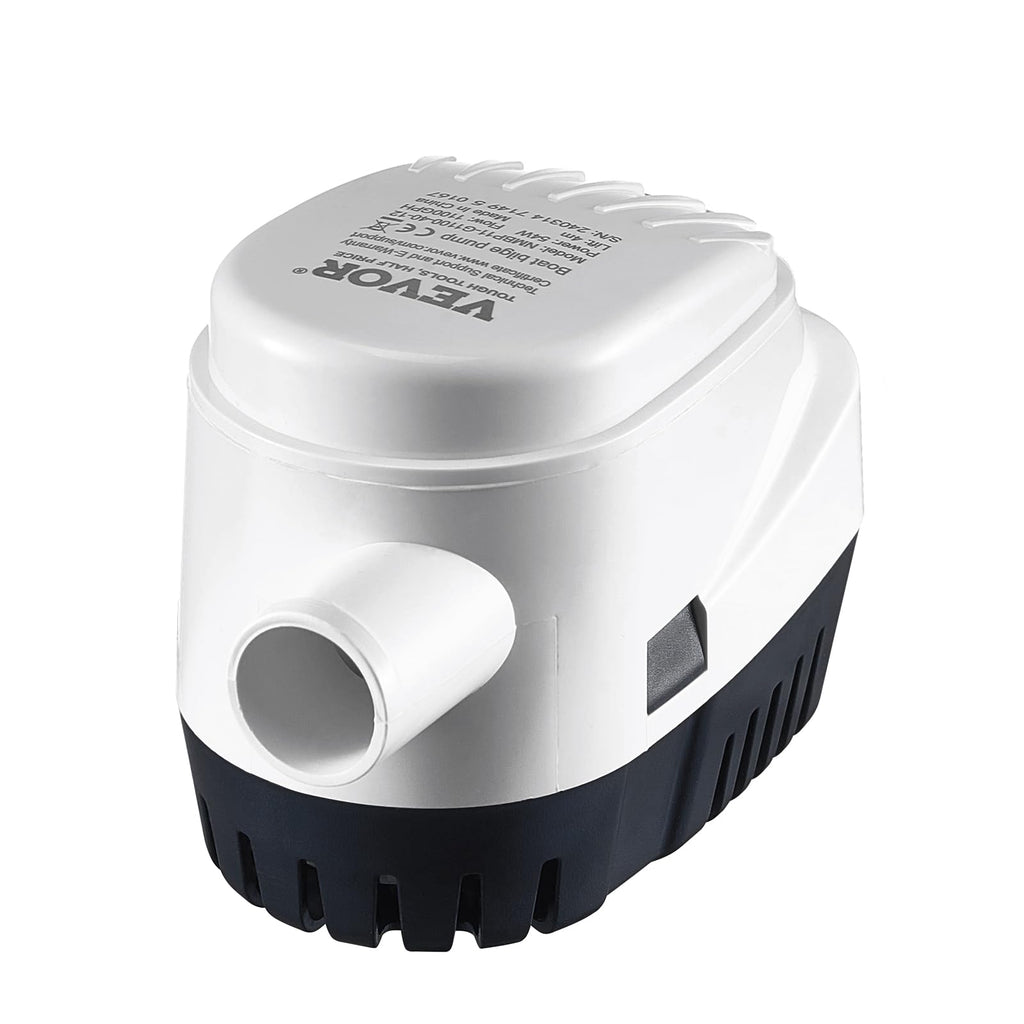 Vevor Bilge Pump, 1100Gph 12V Automatic Submersible Boat Bilge Water Pump With Float Switch, 1.1'' Outlet Diameter, Small Boat B