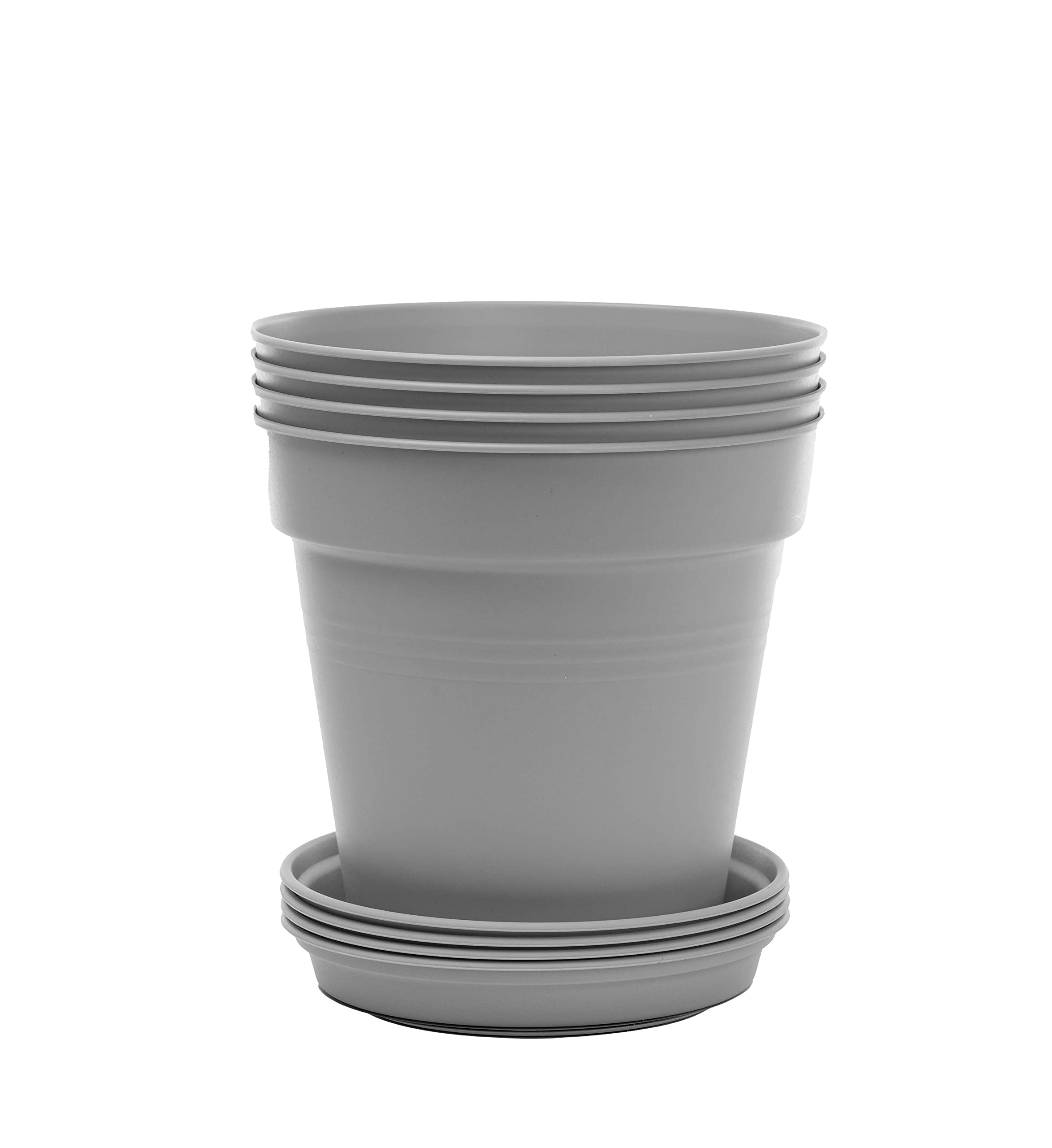 Mintra Home Garden Pots 4Pk (Grey, 15Cm Diameter (59In))