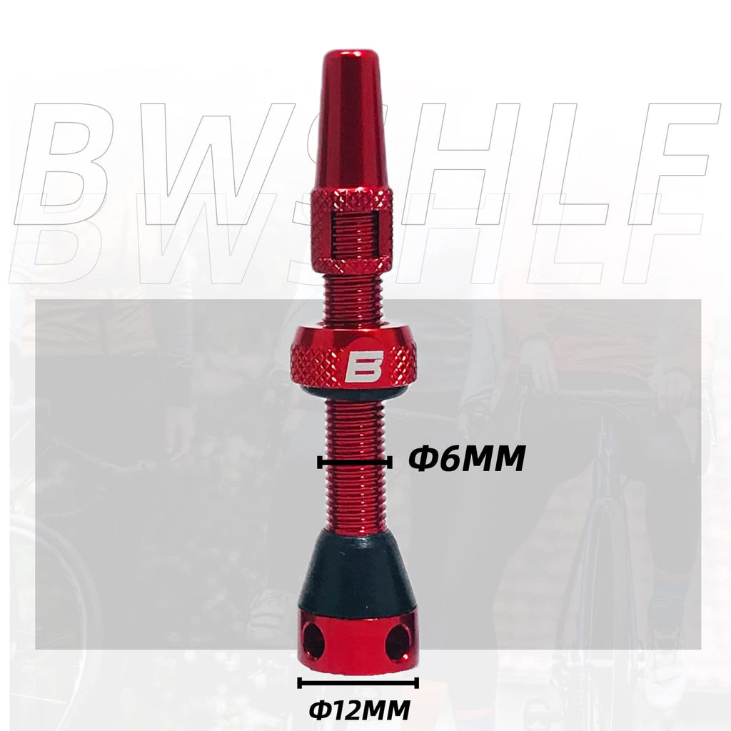 Bwshlf Red Tubeless Presta Valve Stem 40Mm  44Mm, Super Light Alloy Presta Valve Stem Kit With Valve Core Remover Tool And Valve