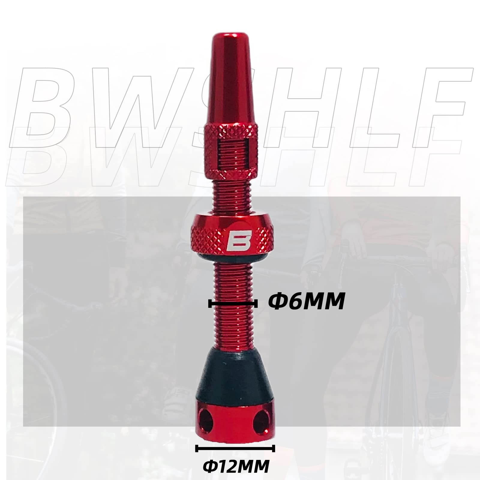 Bwshlf Red Tubeless Presta Valve Stem 40Mm  44Mm, Super Light Alloy Presta Valve Stem Kit With Valve Core Remover Tool And Valve