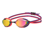 ARENA Unisex Python Mirror Racing Swim Goggles for Men and Women Anti-Fog Coated Lens Small Fit Max Comfort Dual Strap, Copper/P