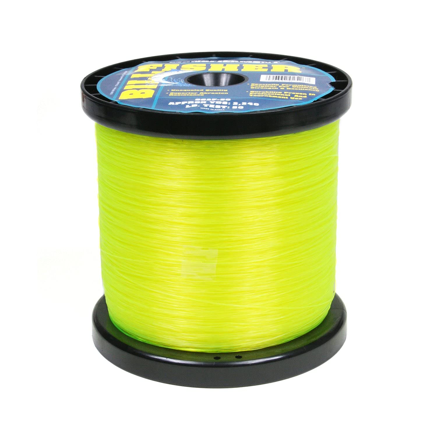 Billfisher 2 Lb. Spool Fluorescent Yellow Monofilament Line | High Abrasion Resistance | Soft & Flexible | Thin Diameter | High 