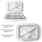Yaemarine Marine Access Hatch Boat Deck Lid 10-5/8''X14-3/4'' Rv (270Mm X 375Mm) White