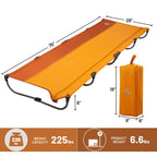 Timber Ridge Lightweight Aluminum Camping Cot, 20-Second Quick Set-Up Folding Cot Low Profile With Zipper Closure, Portable Carr