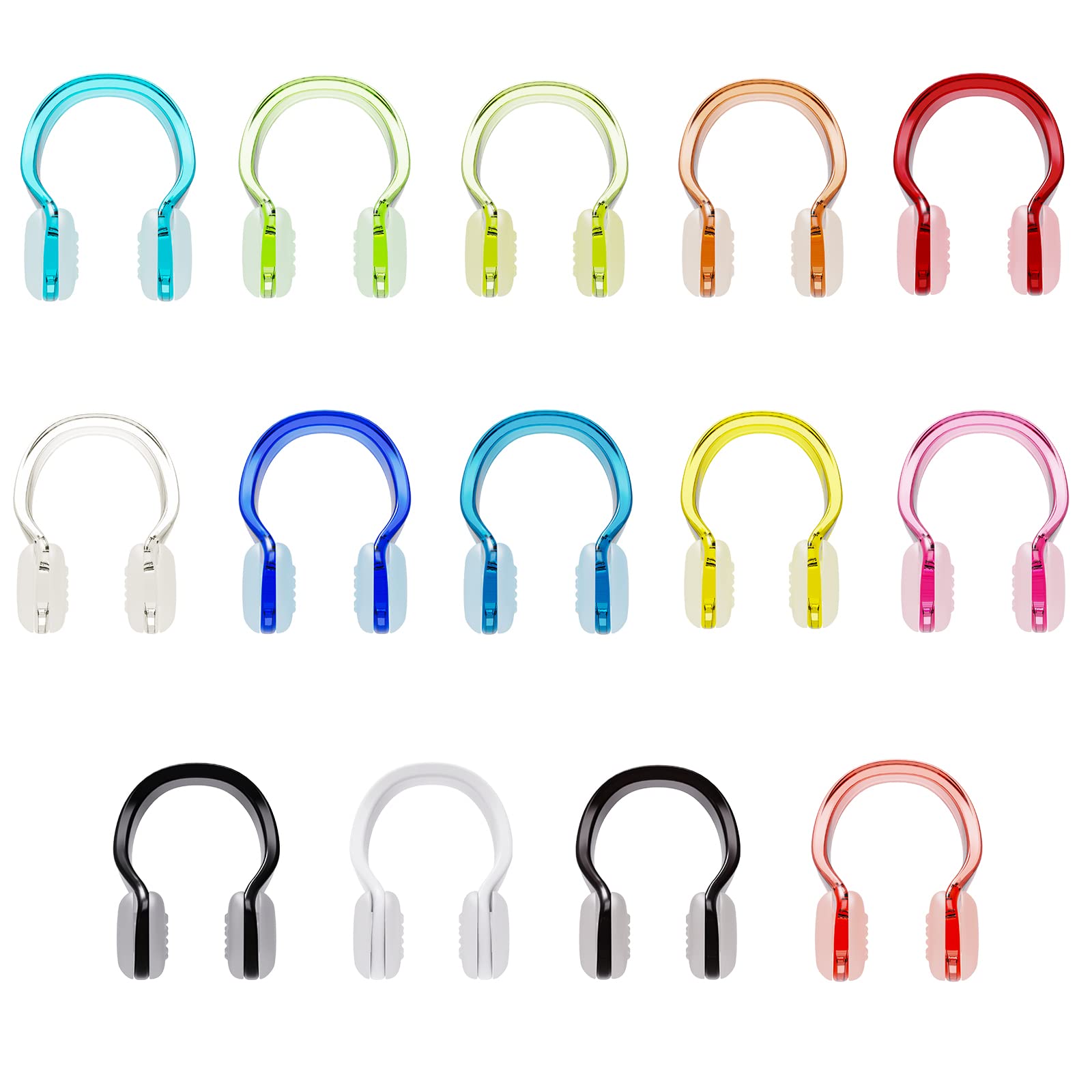 Hurdilen Swimming Nose Clip, Swim Nose Clip With Waterproof Silica Gel For Kids (Age 7+) And Adults,14 Packs,Multi-Color (Pure C