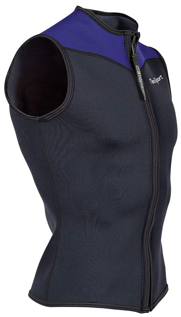 Neo Sport Mens And Womens Front Zipper Wetsuit Vest - 2.5Mm -4-Way Stretch Neoprene - 50+ Uv Shield (S125Mf-45-S)
