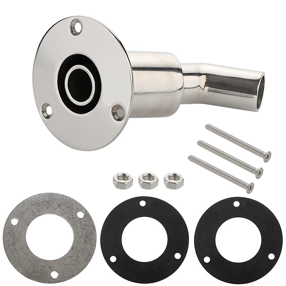 Vturboway Stainless Steel 316 Thru Hull Exhaust Skin, Fitting 24Mm Tube Pipe Socket Hardware, For Diesel Parking Heaters