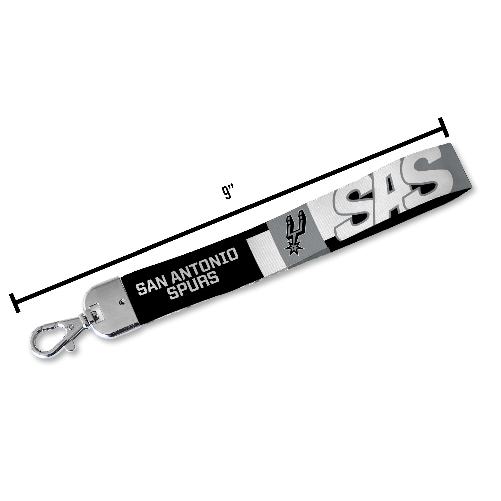 Rico Industries Nba Basketball San Antonio Spurs Wrist Lanyard Key Chain, Cute Wristlet Strap Keychain Holder For Women Men Car