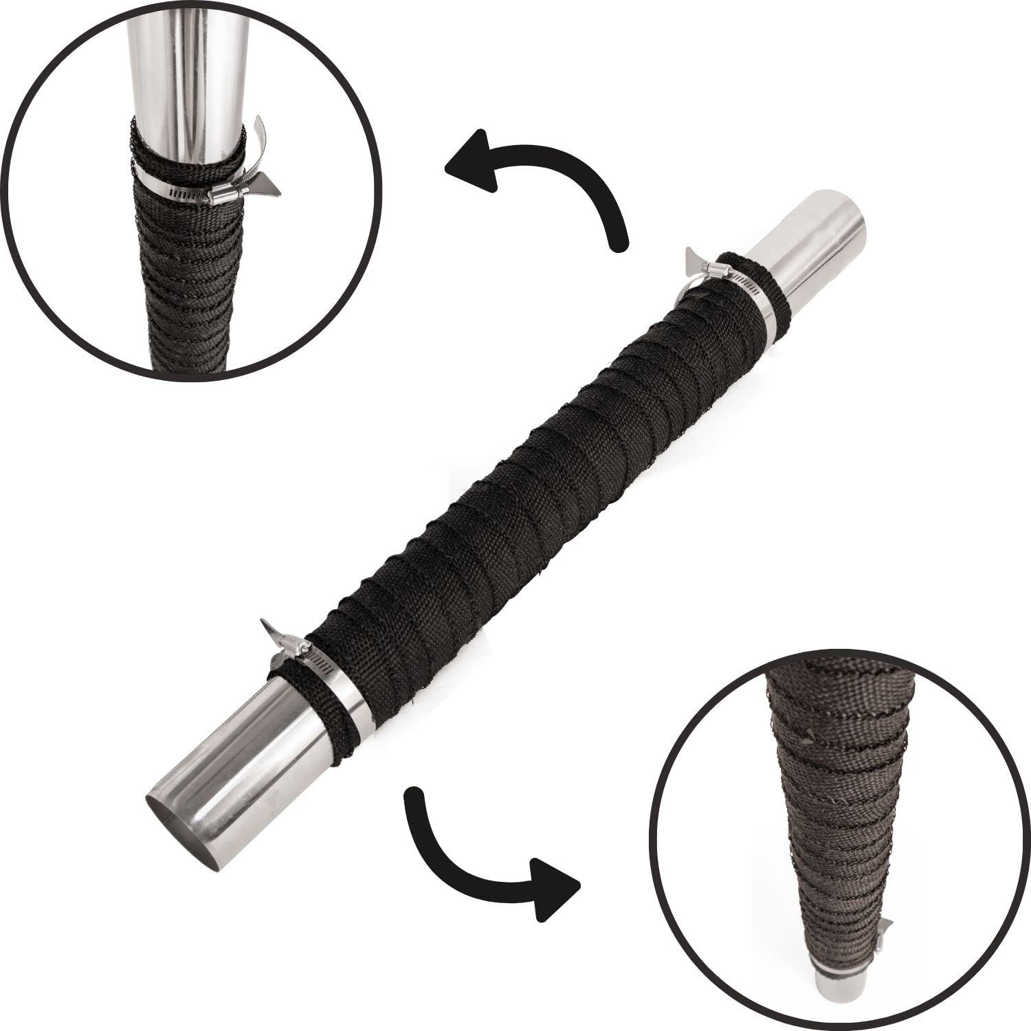 Fireproof Chimney Webbing Solowilder Camping Stove Pipe Wrap Protector With 2 Clamps