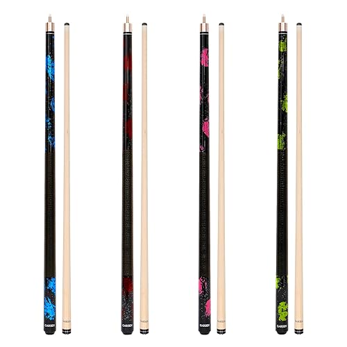 Garsen 4 Pieces Pool Stick Cue Stick 58 Inch 18 Oz 19 Oz 20 Oz 21 Oz Billiard House Bar Pool Cue