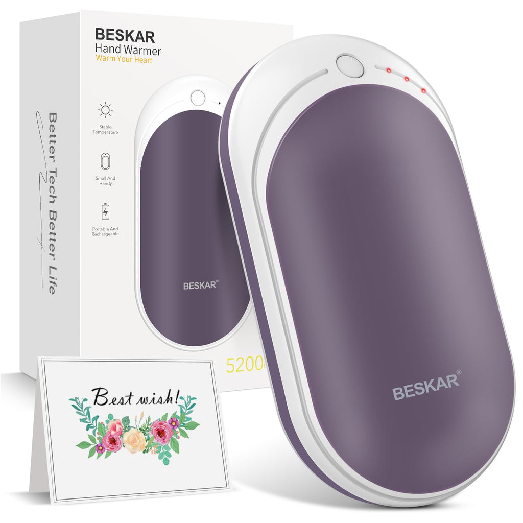 Beskar Rechargeable Hand Warmer, Electric Hand Heater, Double-Sided Heating, Usb Quick Charge, Portable Pocket Hand Warmer For O