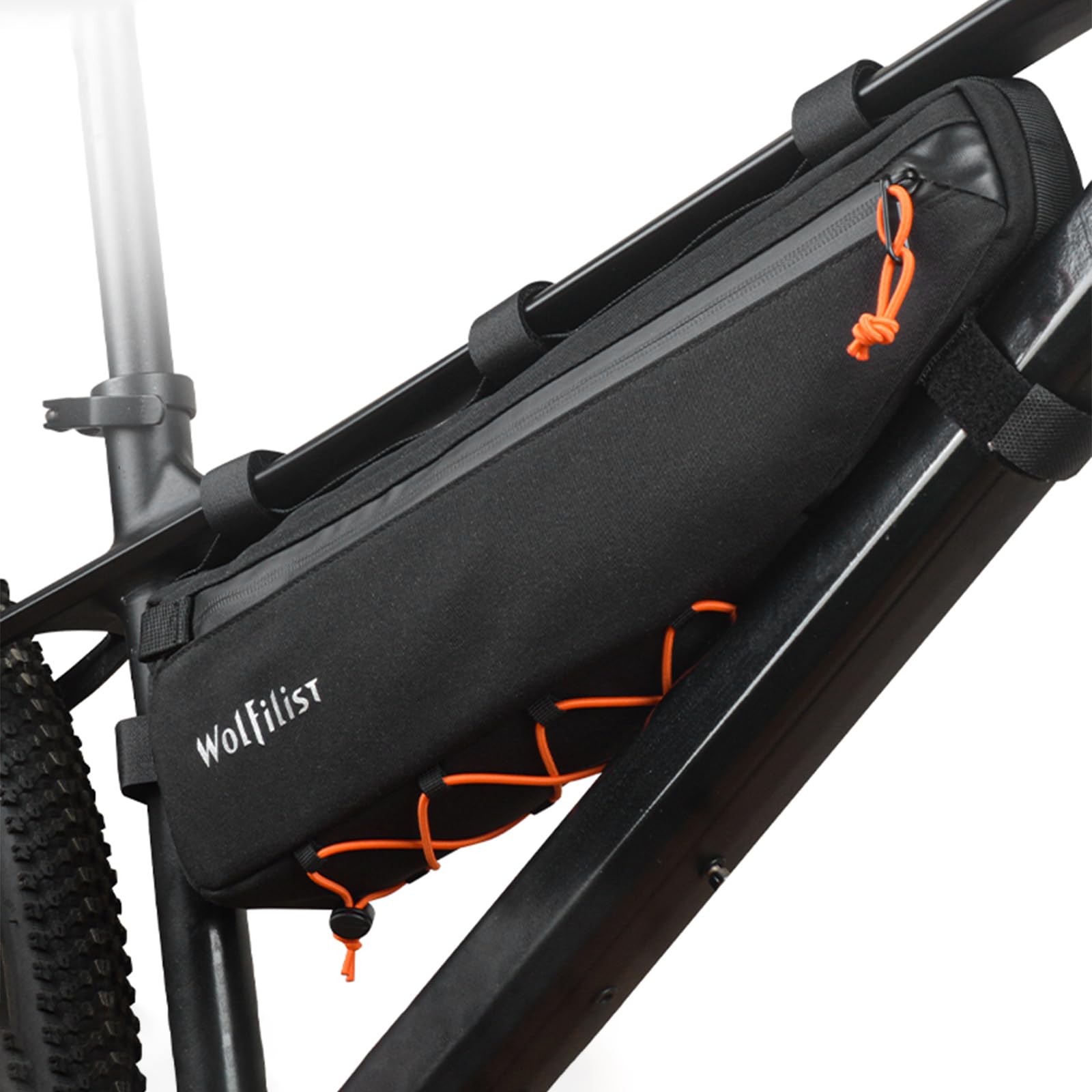 WOLFILIST Waterproof Bike Frame Bag - Under Top Tube Triangle Storage Pouch for MTB & Road Bikes - Holds Cycling Tools, Accessor