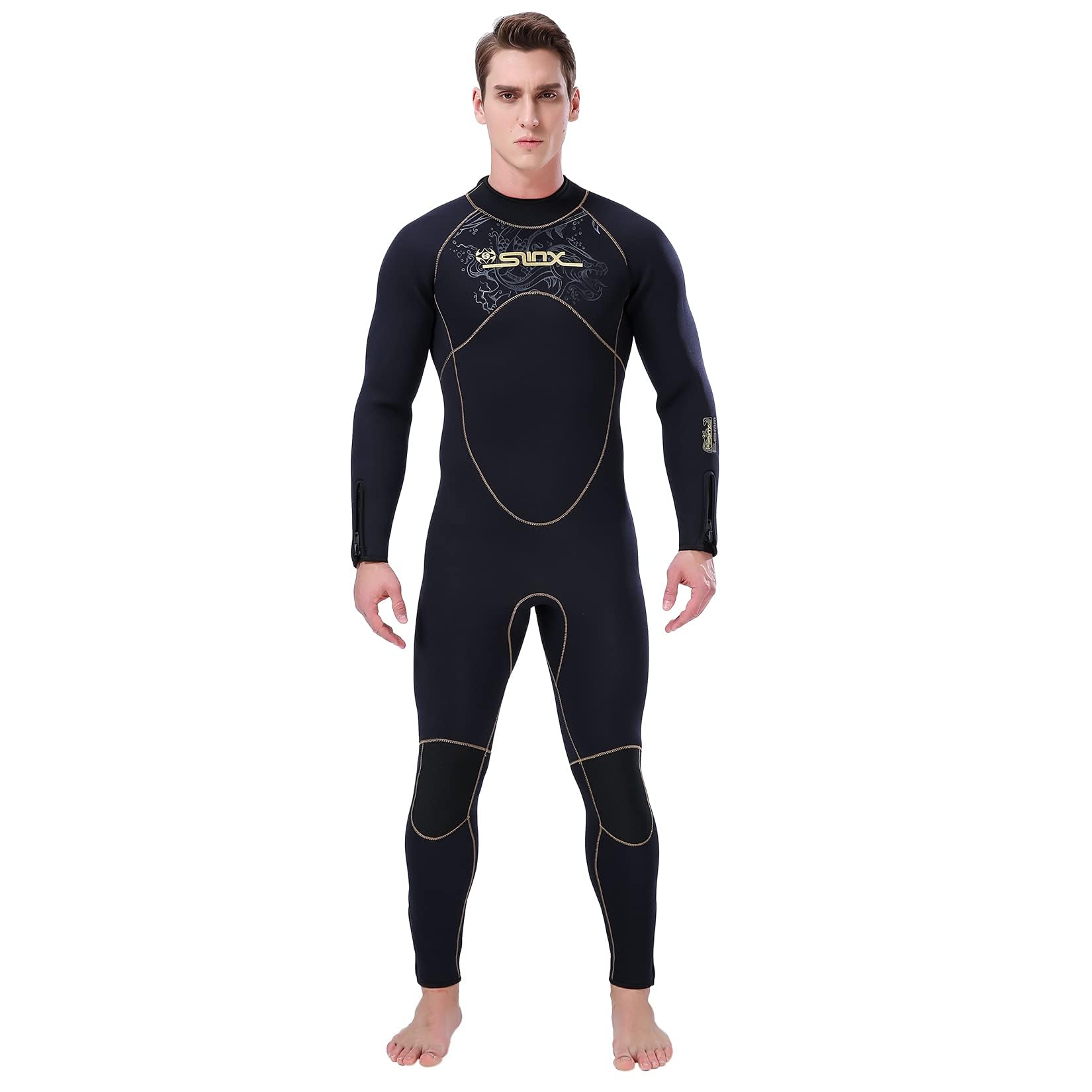 Dizokizo 5Mm Wetsuits For Men Neoprene Long Sleeve Full Diving Surfing Suit