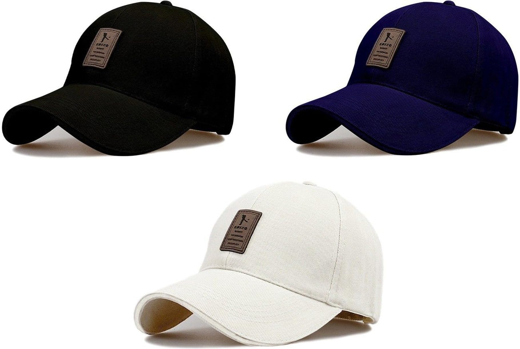Selloria Combo 3 Pcs Cap For Men And Women Unisex Cotton Caps Adjustable Strap Free Size Summer Sports Cricket Gym Dance 2026 Mu