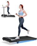 DeerRun Under Desk Walking Pad Treadmill with 6% Manual Incline, 0.6-3.8 MPH Walking Speed, 2.5 HP, 300 lb Capacity, App & Remot