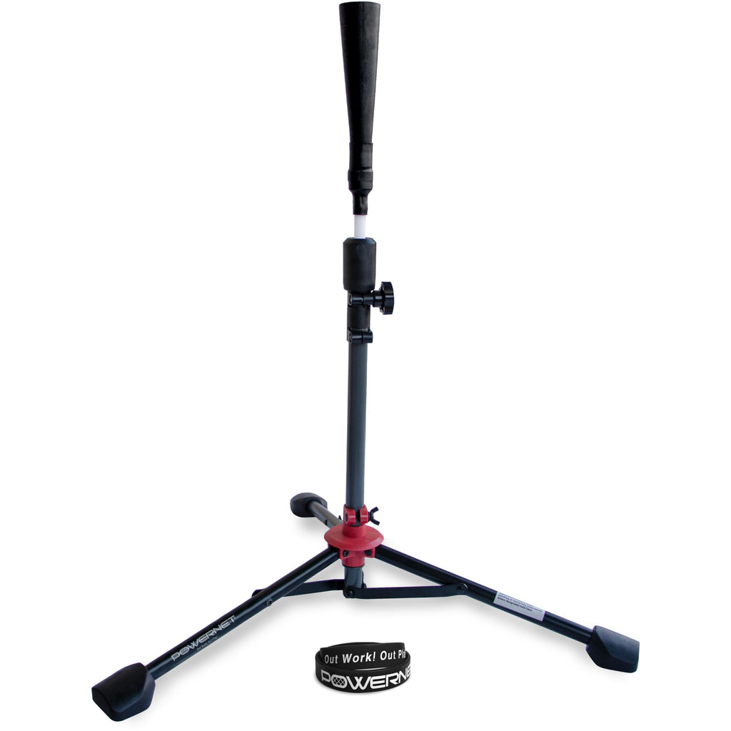 Powernet Corbin Carroll Baseball Softball Batting Tee | Hitting Drill Coaching Aid | Adjustable Height 27.5'' - 44'' | Portable 