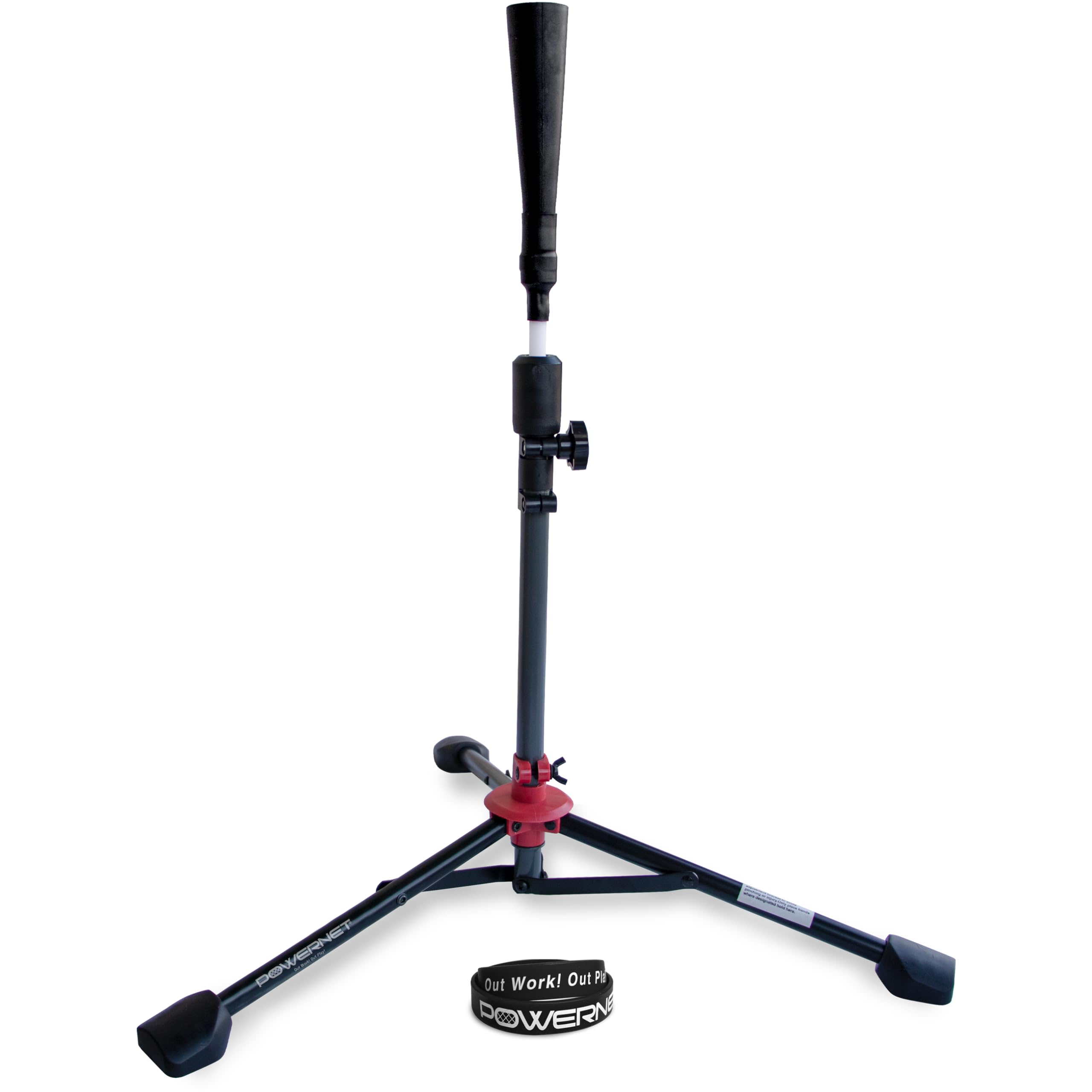 Powernet Corbin Carroll Baseball Softball Batting Tee | Hitting Drill Coaching Aid | Adjustable Height 27.5'' - 44'' | Portable 
