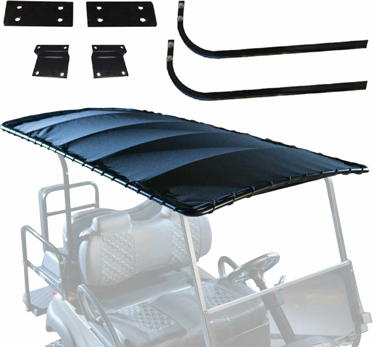 RED DOT Topsail Canvas Golf Cart Sun Top Compatible with EZGO TXT/T48/Freedom TXT 2001.5-2022 | 84 Inch Bimini Style Top | Easy 