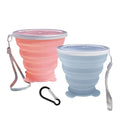 Collapsible Cup-Silicone Small Foldable Cups-Expandable Folding Drinking-Reusable Portable Mugs-Cup With Lids For Travel, Campin