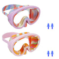 Swimming Goggles for Kids Diving Swim mask Glasses Snorkeling for Children Aged 3-8 Snorkel Dive mask 2 Pack Purple+Pink