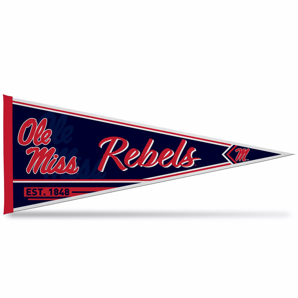 Rico Industries Ncaa Mississippi Rebels - Ole Miss Classic 12'' X 30'' Felt Wall D  Cor Pennant - Great For Home/Bed Room/Man Ca