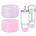 Hasthip 2Pcs Glitter Silicone Cup Bottom Sleeves 7.5Cm Protective AntiSlip Boot Sleeve For 30Oz 40Oz Stanley Tumbler, Glitterin