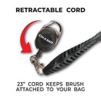 Champ Proactive Sports Dual-Bristle Club Brush With Retractable Cord, Black