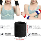 Hanerdun Wrist Sweatbands Thick Terry Cloth Wristbands For Men And Women Athletic Sweat Bands For Sports Tennis Gym Basketball O