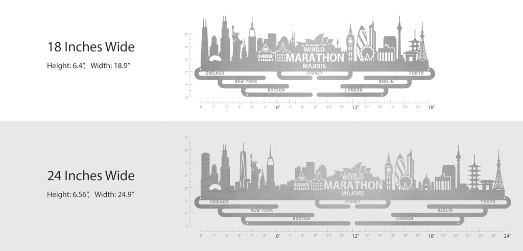 Allied Medal Hangers - World Marathon Majors Sydney (Cityscape) (24'' Wide With 8 Hang Bars) - Medal Hanger Holder Display Rack