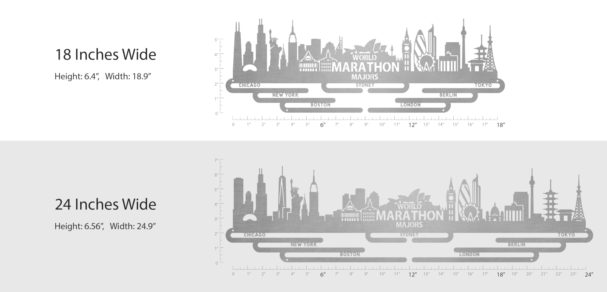 Allied Medal Hangers - World Marathon Majors Sydney (Cityscape) (24'' Wide With 8 Hang Bars) - Medal Hanger Holder Display Rack