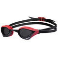Arena Unisex Cobra Core Swipe Anti-Fog Racing Swim Goggles For Men And Women Polycarbonate Non-Mirror Lens, Smoke/Red