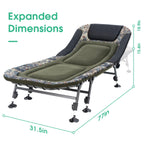 Yougym Xxl Camping Cot For Adults 330Lbs With Carry Bag, Heavy Duty Folding Bed With Soft Padded Cushion, Portable Camp Bed For