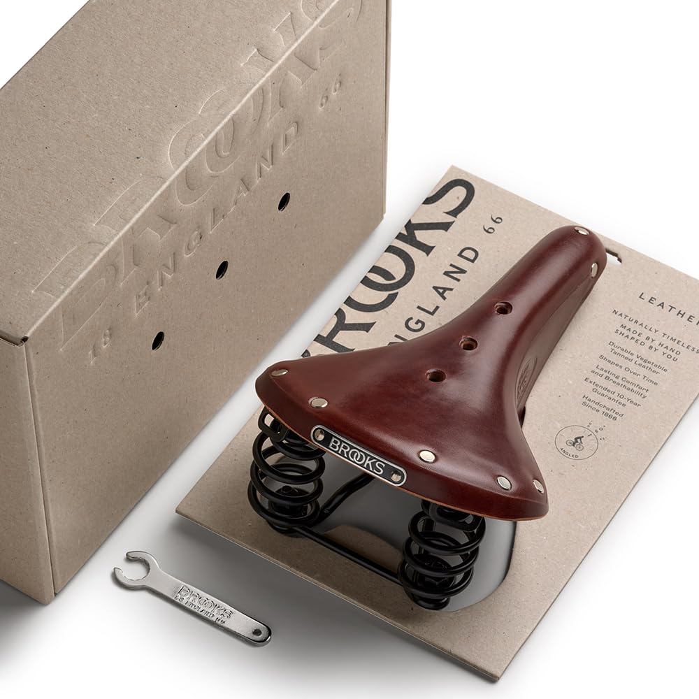 Brooks Saddles Men'S Flyer Bike Saddle, Antique Brown/Black Steel