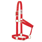 Weaver Leather Basic Adjustable Nylon Halter, Red, 1'' Large Horse
