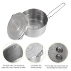 Denpetec Stainless Steel Camping Cook Pot With Lid And Folding Handle Camping Cookware 1.5L Large Capacity Bento Pot For Camping