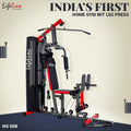 Lifeline Multi Home Gym Leg Press Machine HG 008 with Preacher Curl & Ab Crunch 72 Kg Weight Stack, Home Gym Equipment Strength