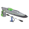 Sevylor QuickPak K5 24 Gauge PVC Polyester 1 Person Inflatable Kayak w/Hand Pump, Paddle, Double Lock Valves and Easy To Carry B